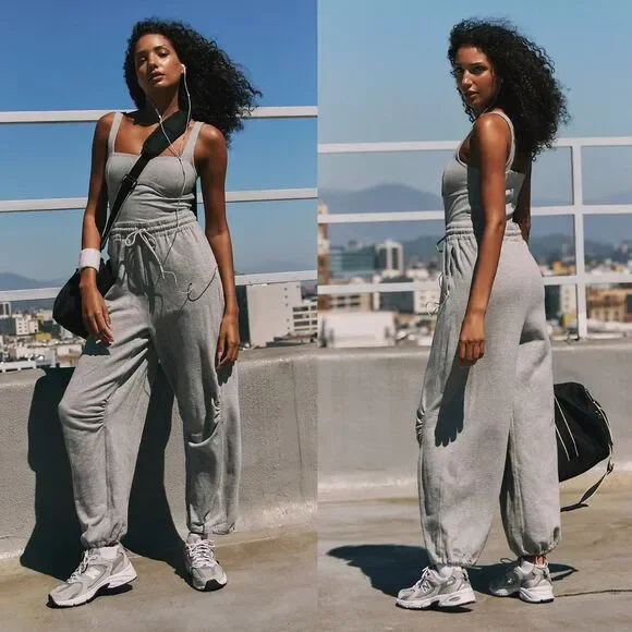 Free People Movement Inbound Onesie in Heather Grey Size Medium - Picture 1 of 12